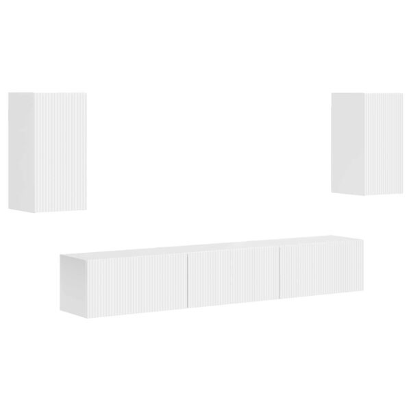 vidaXL Conjunto de m&oacute;vel de TV 5 pcs Branco Brilhante