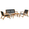 vidaXL Cadeiras de Jardim com Mesa 4 pcs Preto