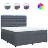 vidaXL Cama com molas/colch&atilde;o 200x200 cm veludo cinzento-escuro
