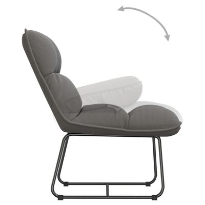 vidaXL Cadeira de lazer c/ estrutura de metal veludo cinzento-claro