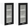 vidaXL Arm&aacute;rio suspenso com porta 2 pcs Carvalho Preto 40 x 31 x 80 cm