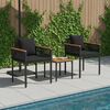 vidaXL Conjunto de M&oacute;veis para Exterior 3 pcs Preto Rattan de PE