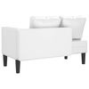 vidaXL Chaise longue com almofadões couro artificial branco