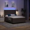 vidaXL Cama Box Spring LED Marrom Escuro 140 x 200 cm tecido