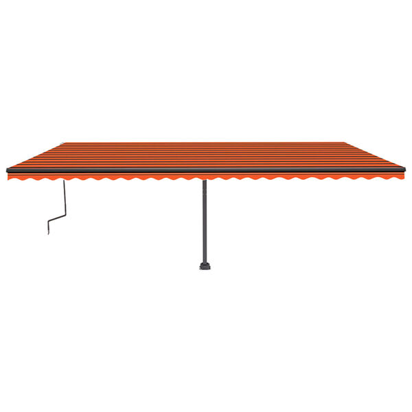 vidaXL Toldo retr&aacute;til manual com LED 600x350 cm laranja e castanho