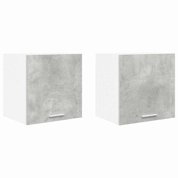 vidaXL Arm&aacute;rio suspenso 2 pcs Cinza Concreto e Branco 40 x 31 x 40 cm