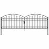 vidaXL Port&atilde;o de Cerca ASSEN 401 x 175,5 cm A&ccedil;o Cinzeto Tranc&aacute;vel