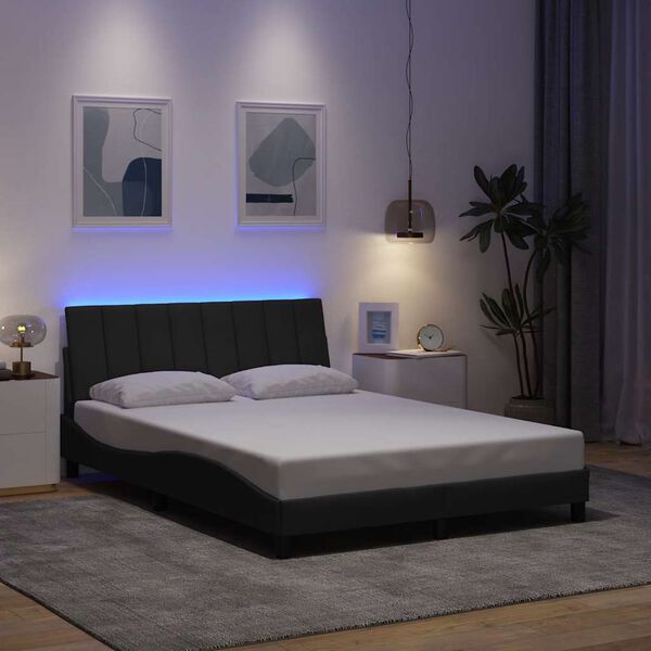 vidaXL Estrutura de cama sem colch&atilde;o Hanko 120x200 cm tecido cinzento-escuro