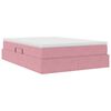 vidaXL Cama com arruma&ccedil;&atilde;o e colch&atilde;o Rosa 140 x 200 cm Veludo