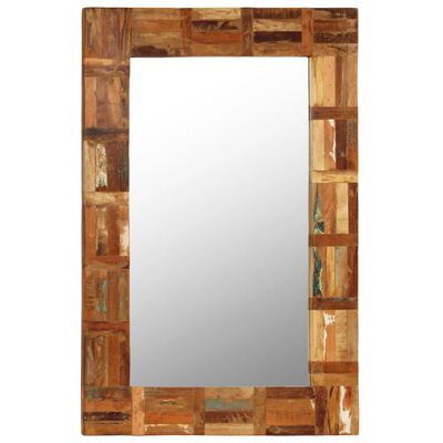 vidaXL Espelho de parede em madeira recuperada maciça 60x90 cm