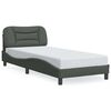vidaXL Estrutura de cama sem colch&atilde;o Hvar 90x200 cm tecido cinzento-escuro