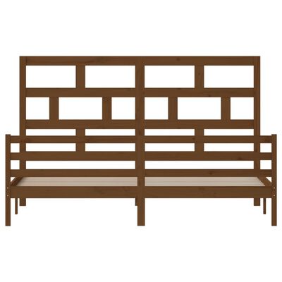 vidaXL Estrutura cama 200x200 cm madeira de pinho maciça castanho-mel