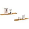 vidaXL Prateleira de Parede com prateleira 2 pcs Bege 60 x 9 x 3 cm