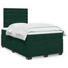 vidaXL Cama boxspring com colch&atilde;o 120x190 cm veludo verde-escuro