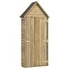 vidaXL Abrigo ferramentas jardim porta 69,5x32x178cm pinho impregnado