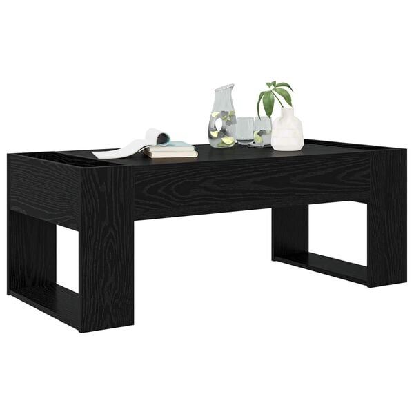 vidaXL Mesa de centro Carvalho Preto 110 x 50 x 41 cm