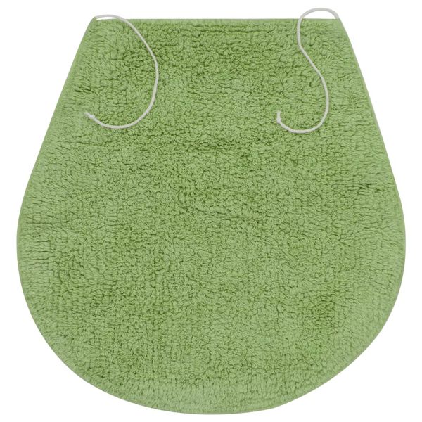 vidaXL Conjunto tapetes de casa de banho 3 pcs tecido verde