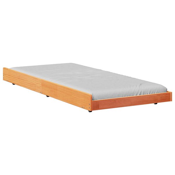 vidaXL Estrutura da Cama Marrom Cera 75 x 190 cm
