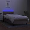 vidaXL Cama box spring + colch&atilde;o/LED 90x190cm tecido cinza-acastanhado