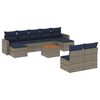vidaXL Conjunto de sof&aacute; de jardim com 10 pe&ccedil;as e almofadas em rattan sint&eacute;tico cinza