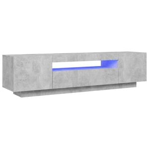 vidaXL M&oacute;vel de TV com luzes LED 160x35x40 cm cinzento cimento