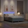 vidaXL Cama Box Spring LED com led Cinzento-claro 160 x 200 cm tecido