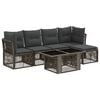 vidaXL Conjunto de Sof&aacute; de Jardim 6 unid. Cinzento vime PE