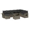 vidaXL 9 pcs conjunto sof&aacute;s p/ jardim com almofad&otilde;es vime PE cinzento