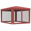 vidaXL Tenda p/ festas c/ 4 paredes laterais rede 3x4 m PEAD vermelho