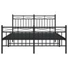 vidaXL Estrutura de cama com cabeceira e pés 135x190 cm metal preto