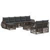 vidaXL Conjunto de Sof&aacute; de Jardim 10 unid. Cinza e Cinza Escuro