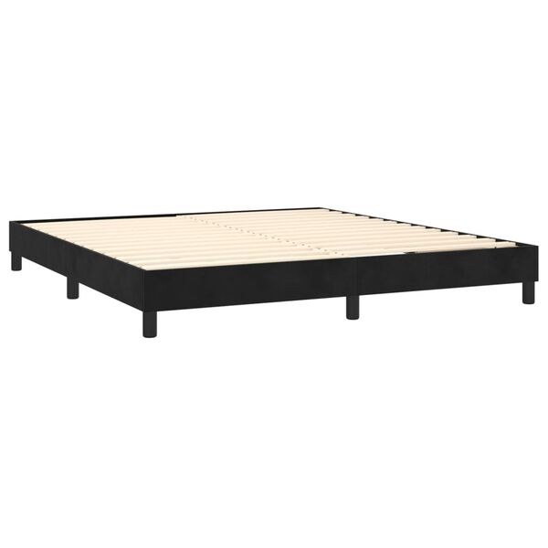 vidaXL Cama com molas/colch&atilde;o 160x200 cm veludo preto