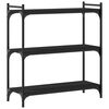 vidaXL Estante c/ 3 prateleiras 80x30x86 cm derivados de madeira preto