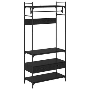 vidaXL Guarda-roupa com gaveta Carvalho preto 89 x 39 x 184.5 cm