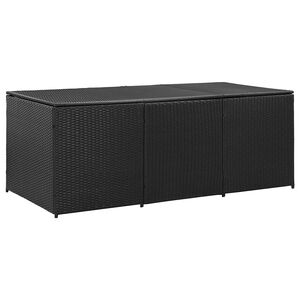 vidaXL Caixa de arruma&ccedil;&atilde;o para jardim 180x90x70 cm vime PE preto