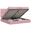 vidaXL Cama ottoman com colch&atilde;o com cabeceira Rosa 200 x 200 cm Veludo