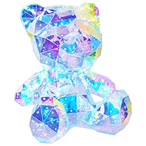 vidaXL Urso LED prism&aacute;tico e iridescente Multicolor 32 x 28 x 38 cm