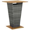 vidaXL Mesa de bar 80x80x110 cm vime PE e ac&aacute;cia maci&ccedil;a cinzento