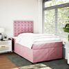 vidaXL Cama boxspring com colch&atilde;o 120x200 cm veludo rosa