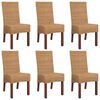 vidaXL Cadeiras de jantar 6 pcs vime genu&iacute;no castanho