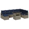 vidaXL Conjunto de Sof&aacute; de Jardim 9 unid. Cinza e Azul Marinho vime PE