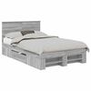 vidaXL Estrutura da Cama com cabeceira Cinza Sonoma 120 x 200 cm