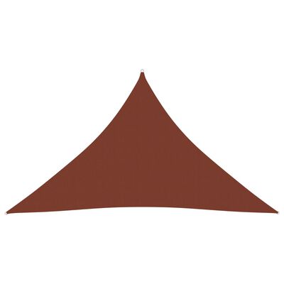 vidaXL Para-sol estilo vela tecido oxford triangular 5x5x6 m terracota