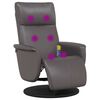 vidaXL Cadeira massagens reclin&aacute;vel c/apoio p&eacute;s couro artificial cinza