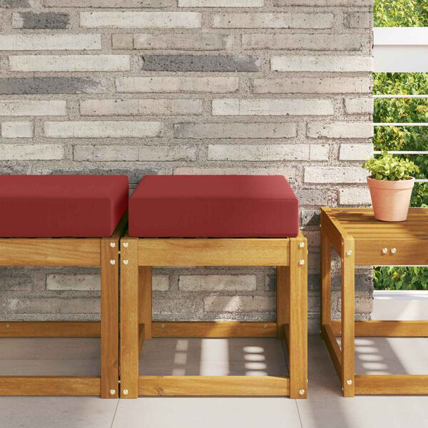 vidaXL Almofada de Assento Externa vermelho tinto 40 x 40 x 8 cm