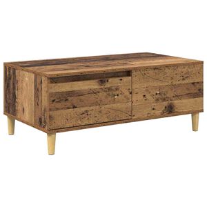 vidaXL Mesa de centro com gaveta Madeira Antiga 90 x 50 x 35 cm