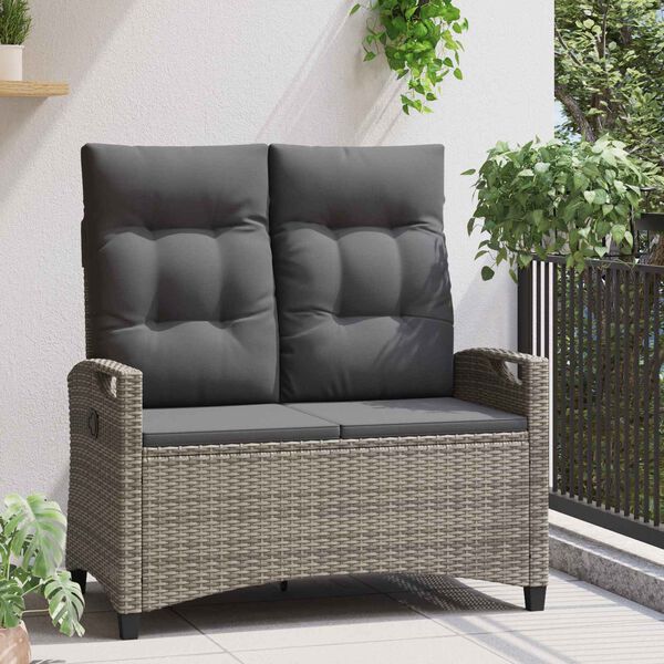 vidaXL Banco de jardim Cinza e Cinza Escuro 105 x 60 x 112 cm