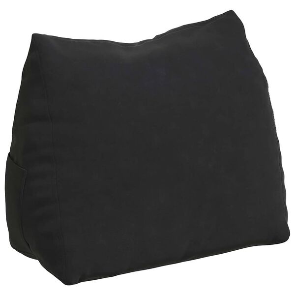 vidaXL Travesseiro para Costas Preto 45 x 20 x 35 cm