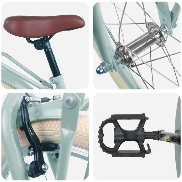 vidaXL Bicicleta Infantil 22 Polegadas para 7-12 anos Verde Claro