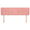 vidaXL Cabeceira de cama c/ abas veludo 147x23x78/88 cm rosa